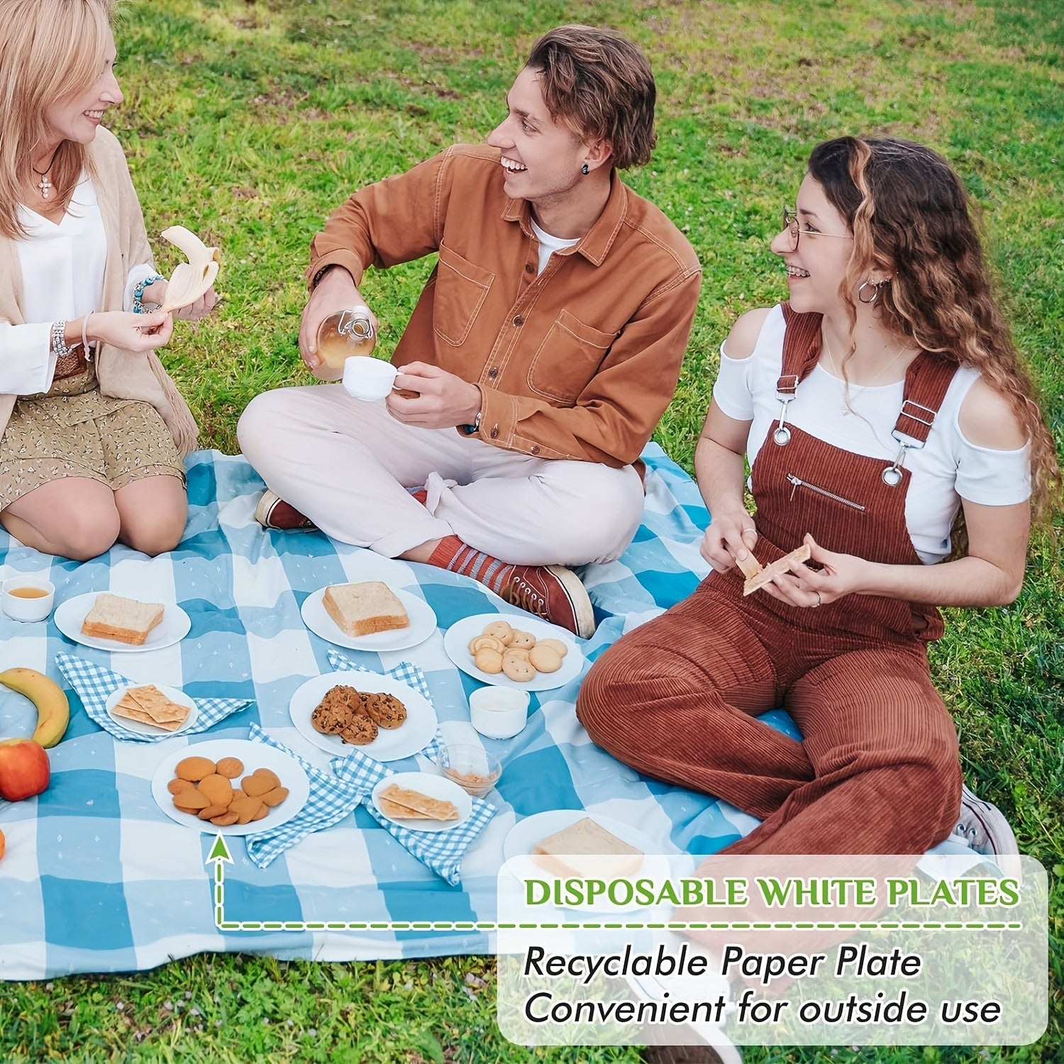 100-Pack 9-Inch Uncoated Paper Plates for Parties, Snacks, BBQs, Dinners