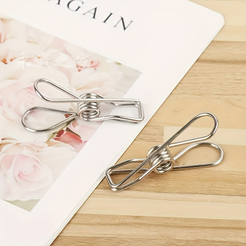 Set of 30 Stainless Steel Clothes Pins Small Pegs for Home Kitchen Outdoors Travel Office