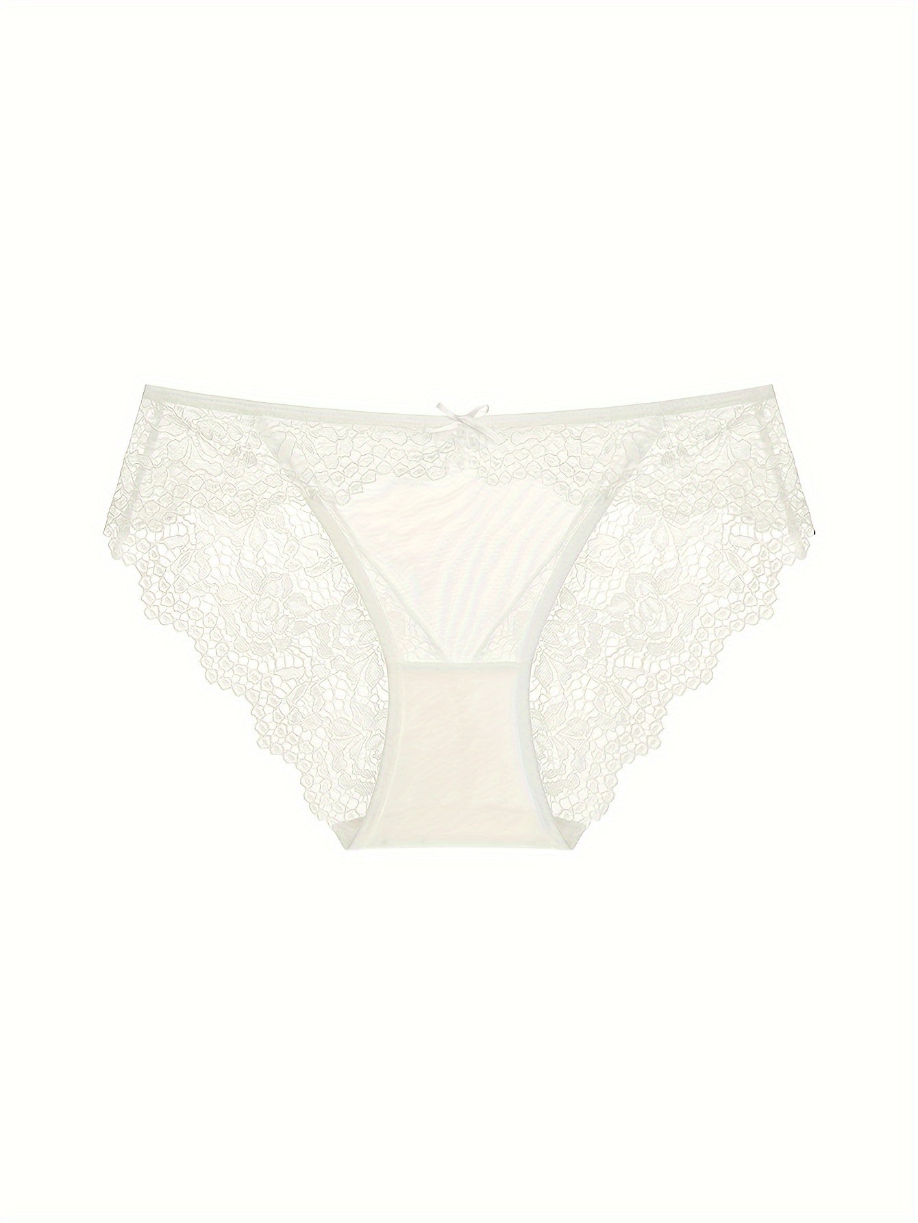 Women's Lace Cross-Back Bra and Panty Set with Bow and Push-Up Bra