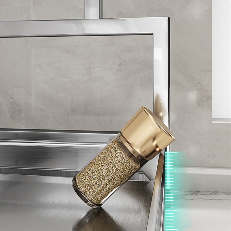 Organizador de estante de especias de acero inoxidable de múltiples niveles para almacenamiento en cocina y baño