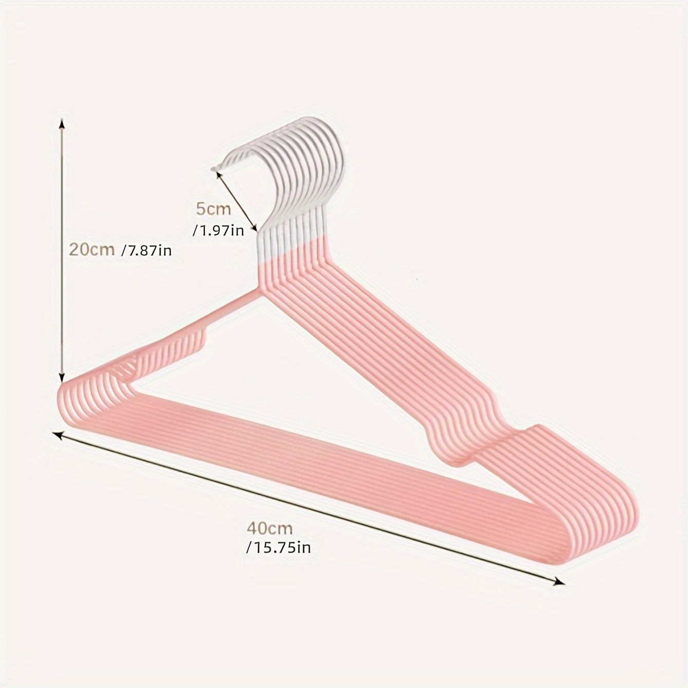 Metal Non-Slip Clothing Hangers 10-Pack for Tops and Dresses