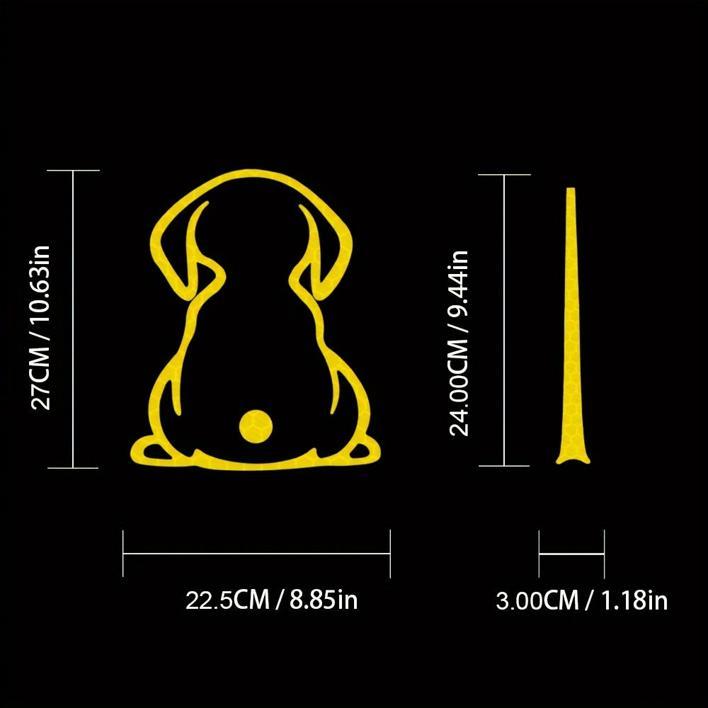 Dog Reflective Vinyl Decal for Car Rear Wiper, Cute Wagging Tails