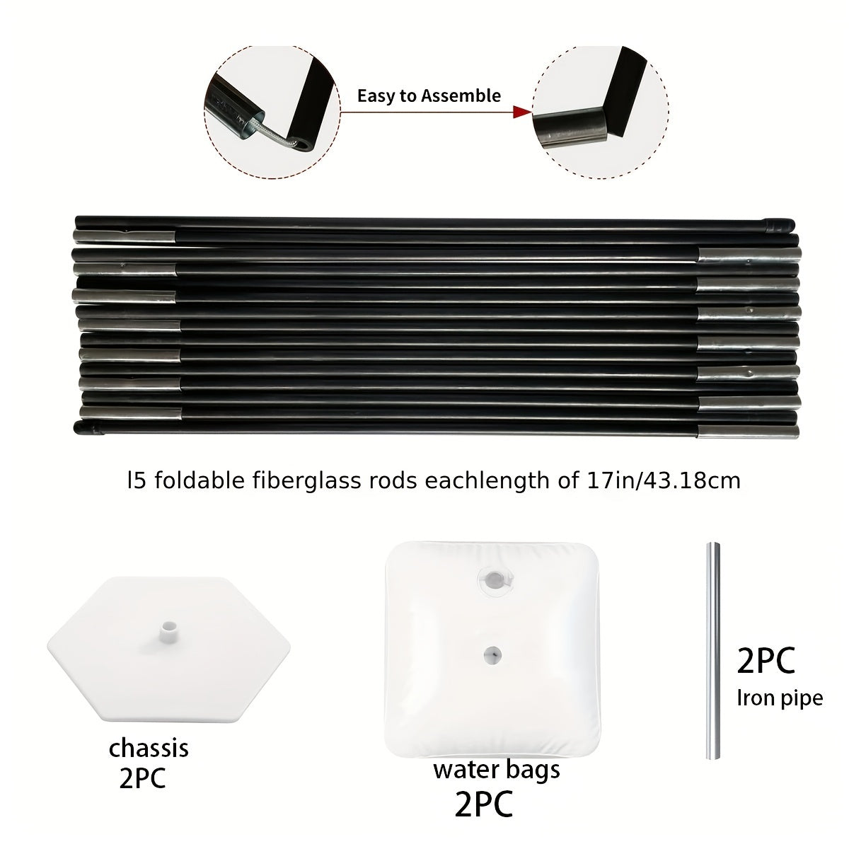 Black Glass Fiber Balloon Arch Kit for Parties and Events