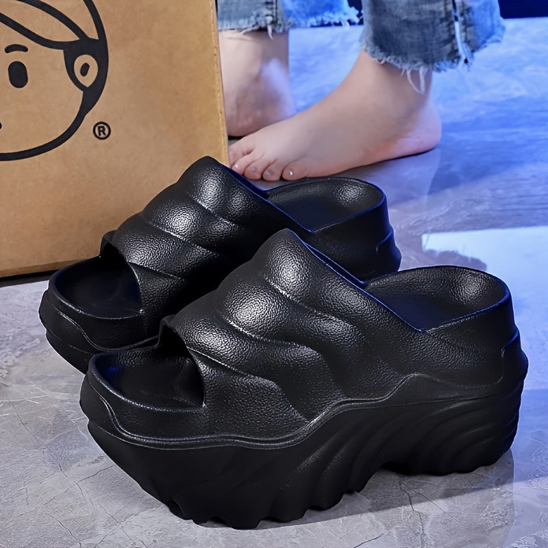 Ayollar uchun EVA yozgi yopiladigan poyabzal, yuqori qadam, qalin taglik, ko'p rangli