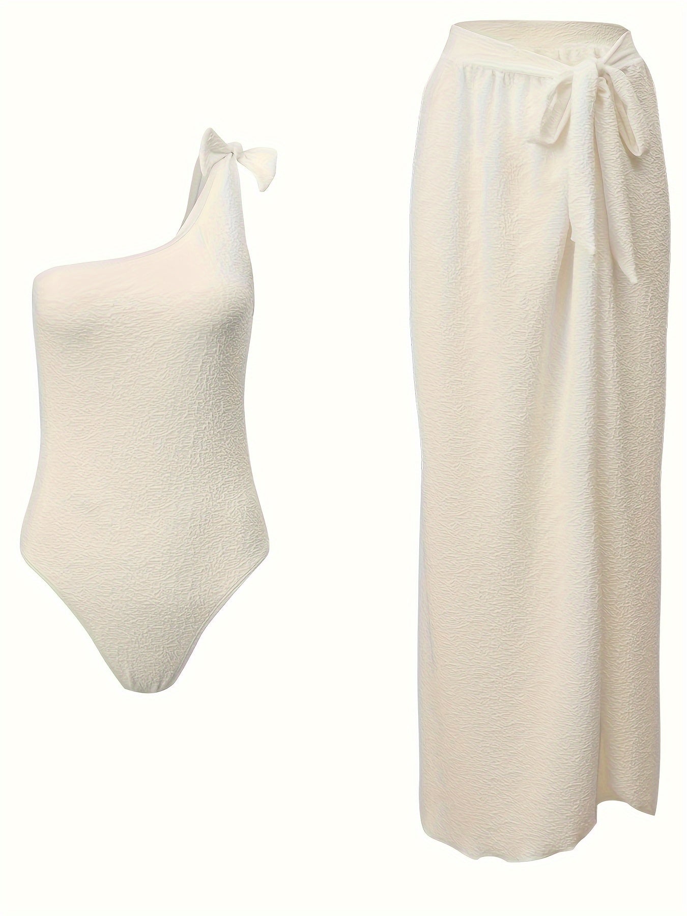 Women's One-Shoulder Swimsuit and Beach Dress Solid Polyester High Stretch Summer Fashion