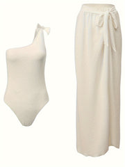 Ayollar uchun zamonaviy Yevropa va Amerika bir yelkalik suzish kiyimi, yuqori sifatli plyaj libosi va modali yozgi ko'rinish.