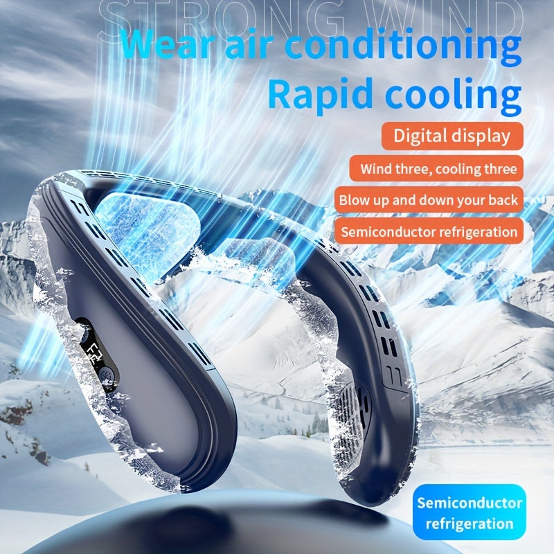 Portable Neck Fan with 360° Full-Body Cooling 5200mAh Rechargeable Battery