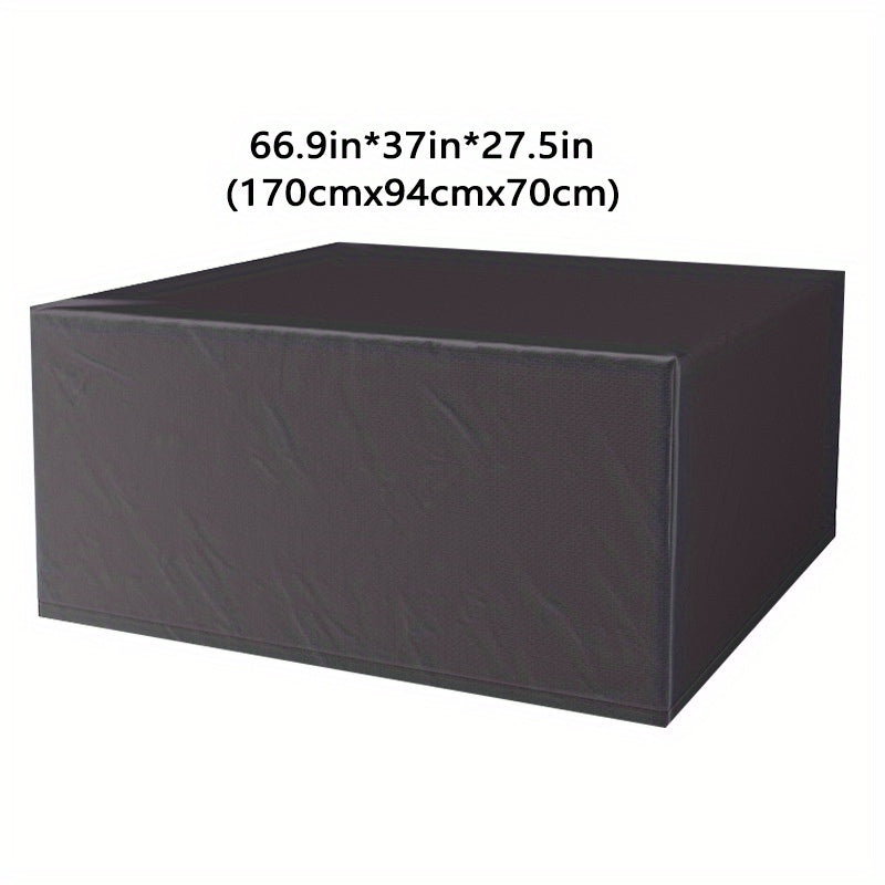 Heavy-Duty Waterproof Patio Furniture Cover Black Nylon Woven Drawstring All-Season