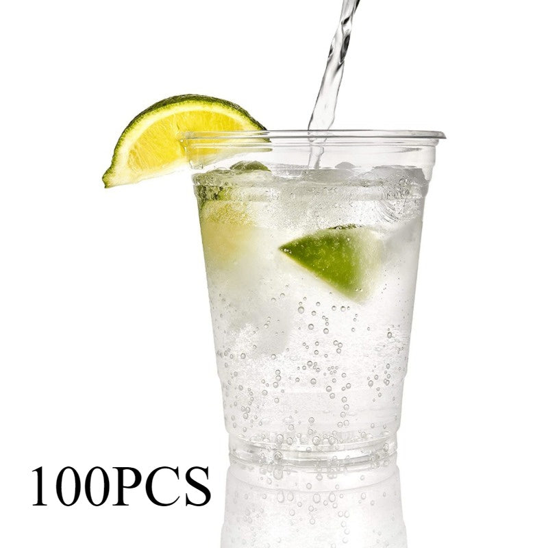 100 Pack 5oz Clear Disposable Plastic Cups No Coating for Parties and Events
