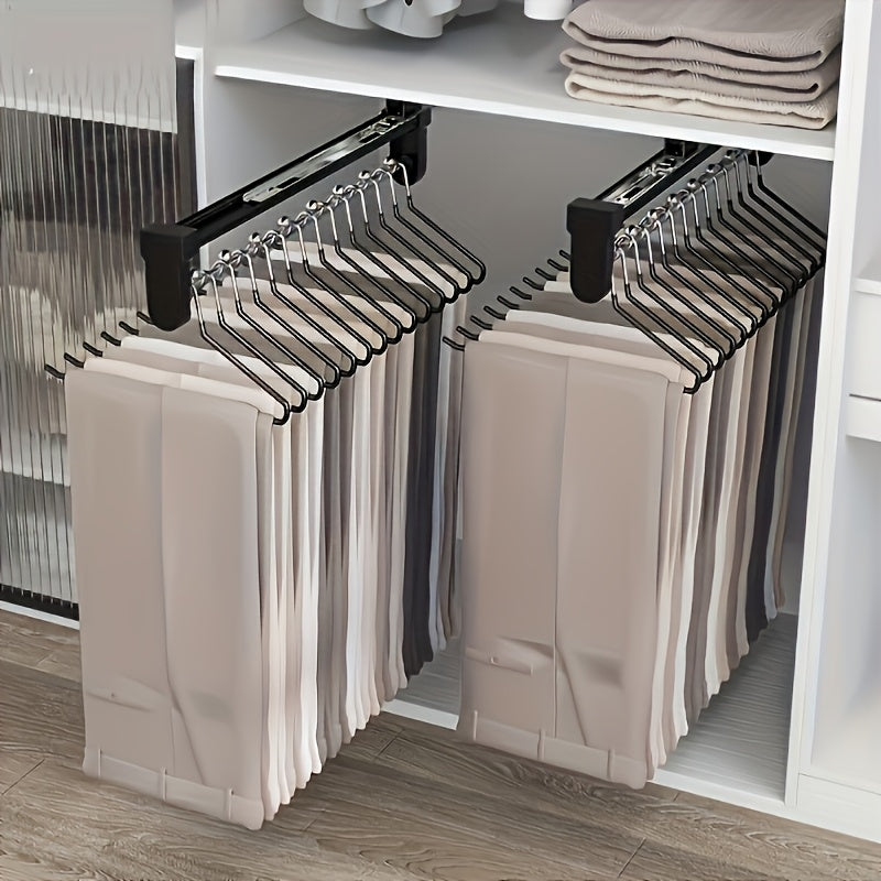 Adjustable Foldable Metal Clothes Hanging Rail for Wardrobes and Bedrooms Space-Saving Organizer