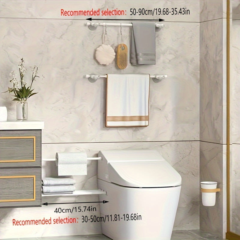 Adjustable Metal Shower Curtain Rod for Doors Cabinets 48-72 Inches