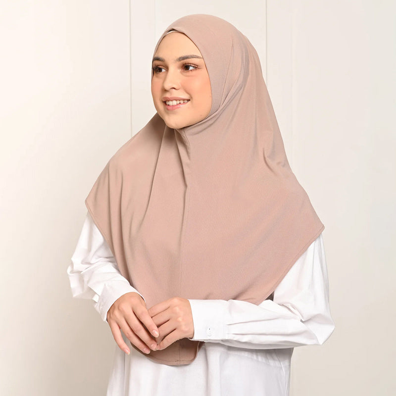 Elegant Polyester Hijab Set for Women Solid Color Yarn-Dyed Windproof Breathable Outdoor