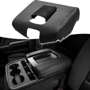 Car Interior Center Console Cover Replacement PU Leather Black for Pickup Truck