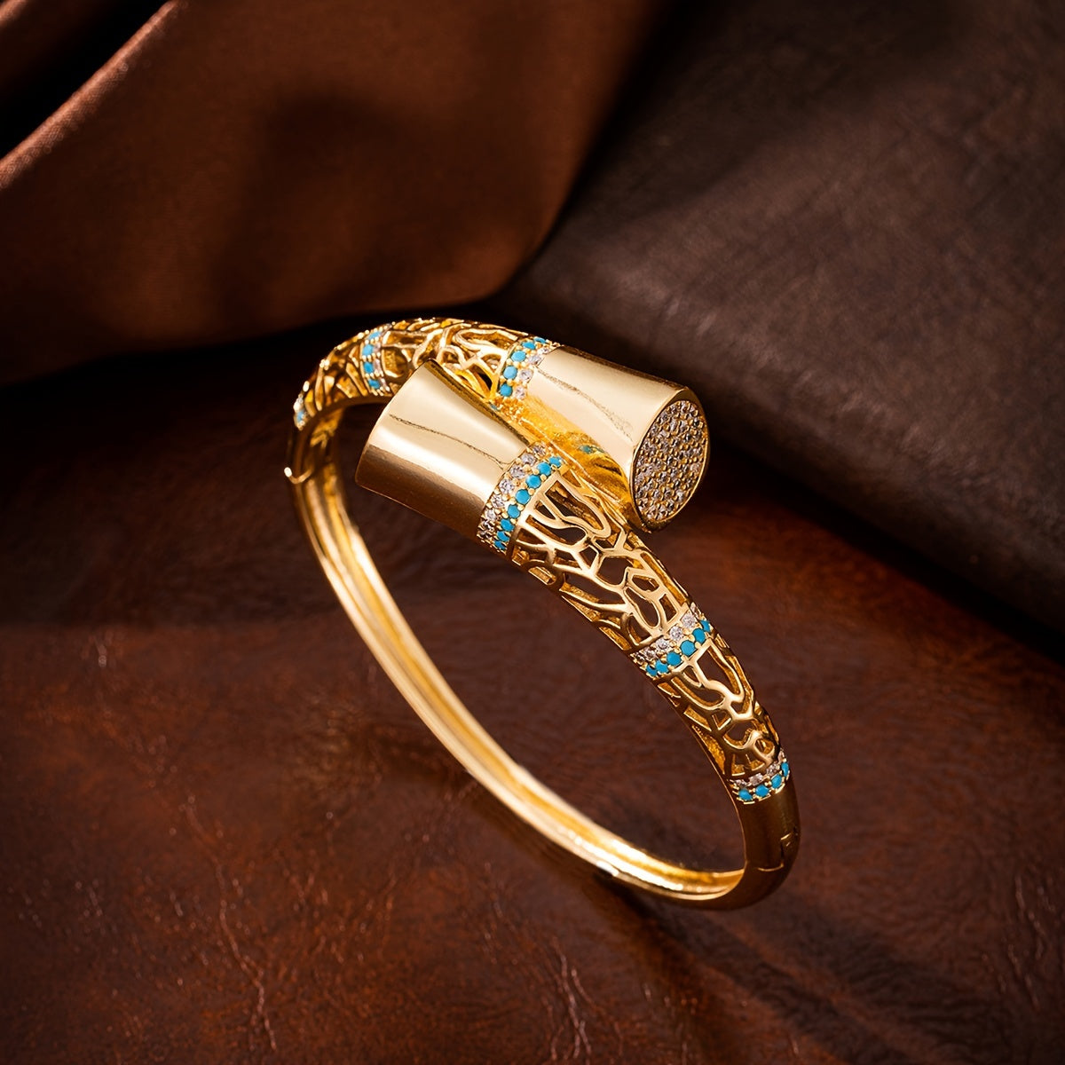 Vintage Bohemian Gold Irregular Bangle Bracelet for Women Trendy Hand Jewelry