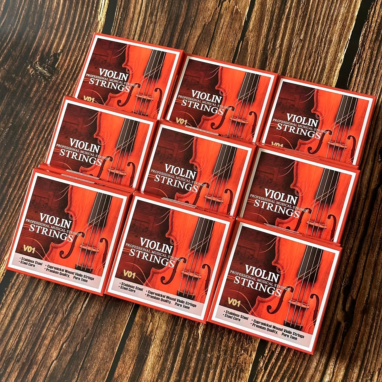 Juego completo de cuerdas para violín G D A E, núcleo de acero, recubiertas de cuproníquel, calibre medio