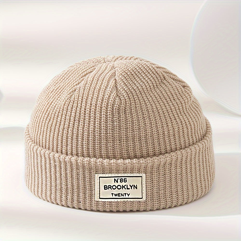 Teen Knit Beanie with Trendy Label Design, Lightweight, Machine Washable