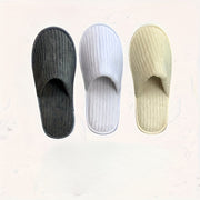 10 Pairs Unisex Striped Spa Slippers Soft Warm Non-Slip Hotel Travel
