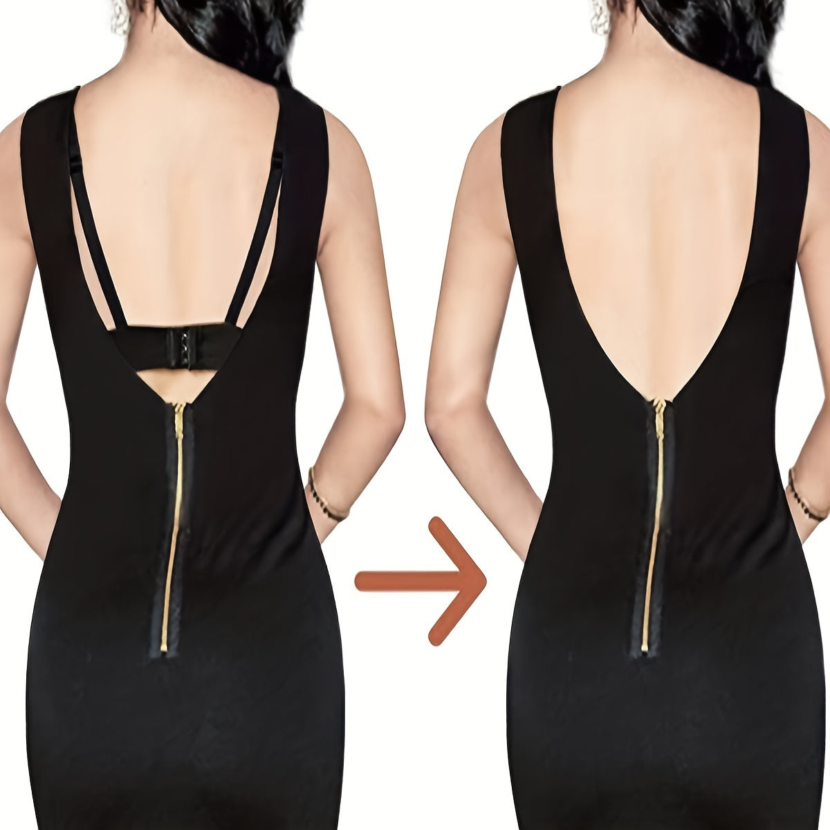 Backless Bra with Adjustable Invisible Shoulder Straps and Conversion Belt