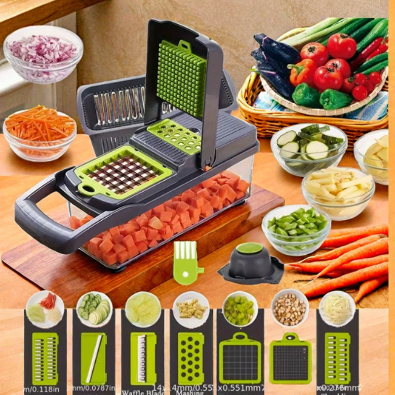 Vegetable Cutter Set Handheld Food Safe Plastic Dicing Tool for Fruits and Vegetables