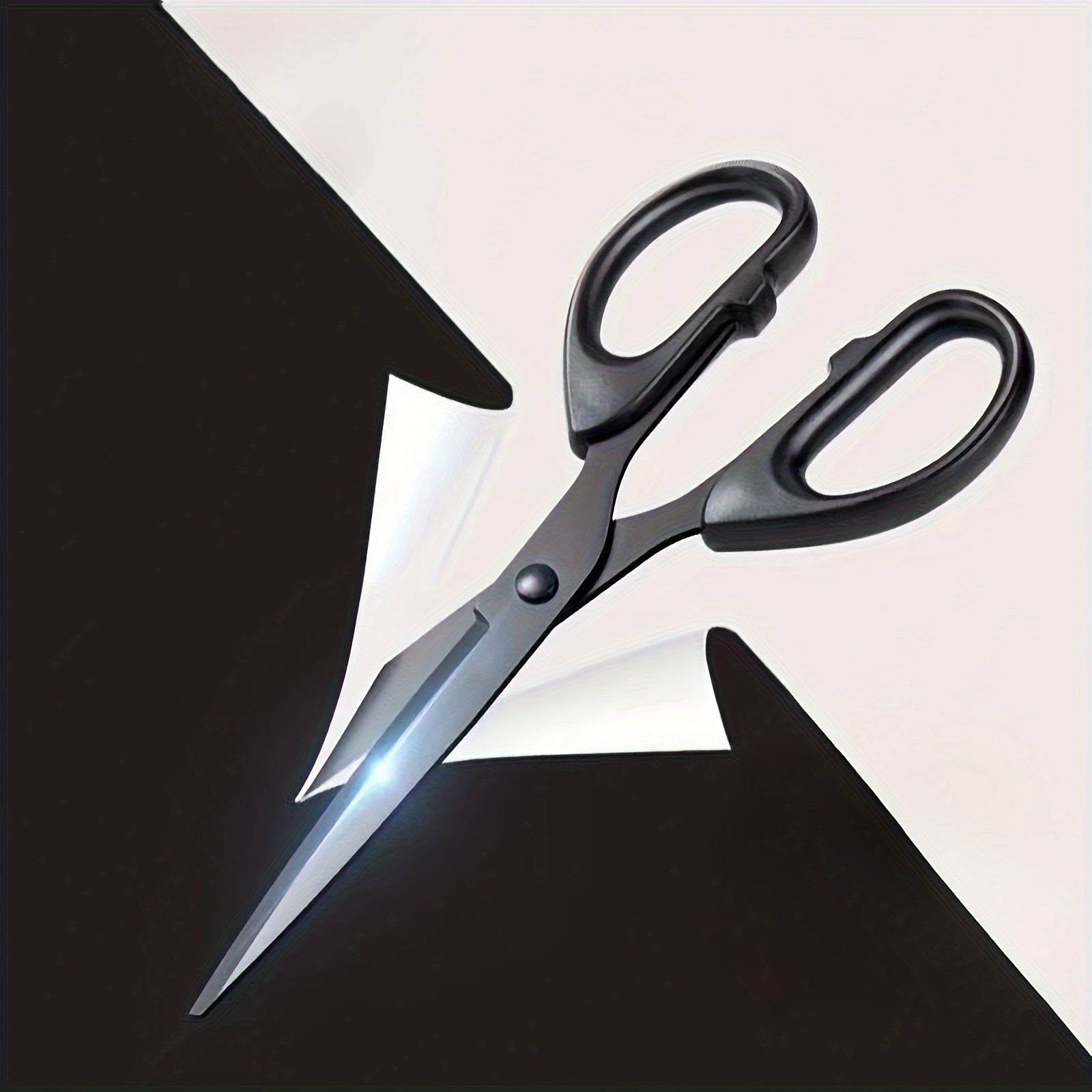 Black Edge Scissors Stainless Steel Non-Stick Coating for Home Office Art Paper Cutting