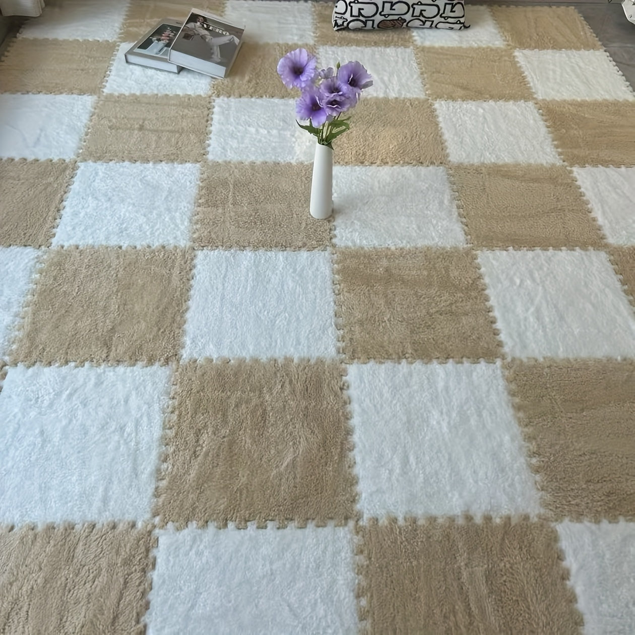 Интерлоковые цветочные коврики из EVA-пены для пола для гостиной, спальни, кабинета, набор из 30 моющихся звукоизоляционных элементов для домашнего декора