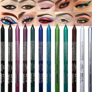Women Colorful Eyeliner Pen 14 Colors Waterproof Glitter Metallic Shimmer