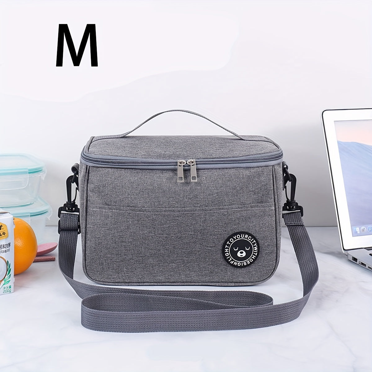 Bolsa de almuerzo aislada y a prueba de fugas de gran capacidad con diseño de animales para oficina y viajes