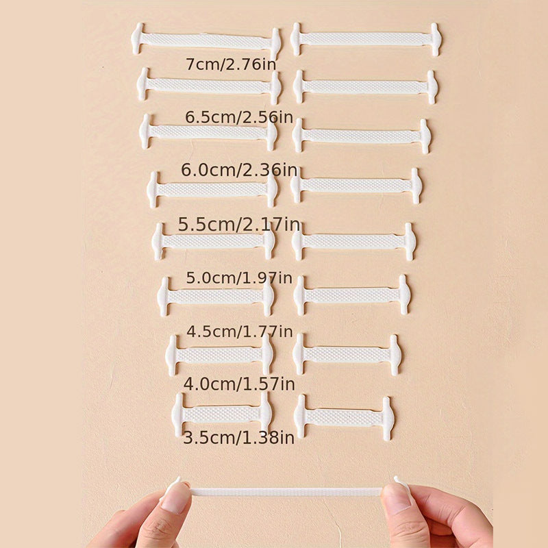 Unisex Elastic No-Tie Shoelaces Set Black White 16 Pairs Durable Plastic