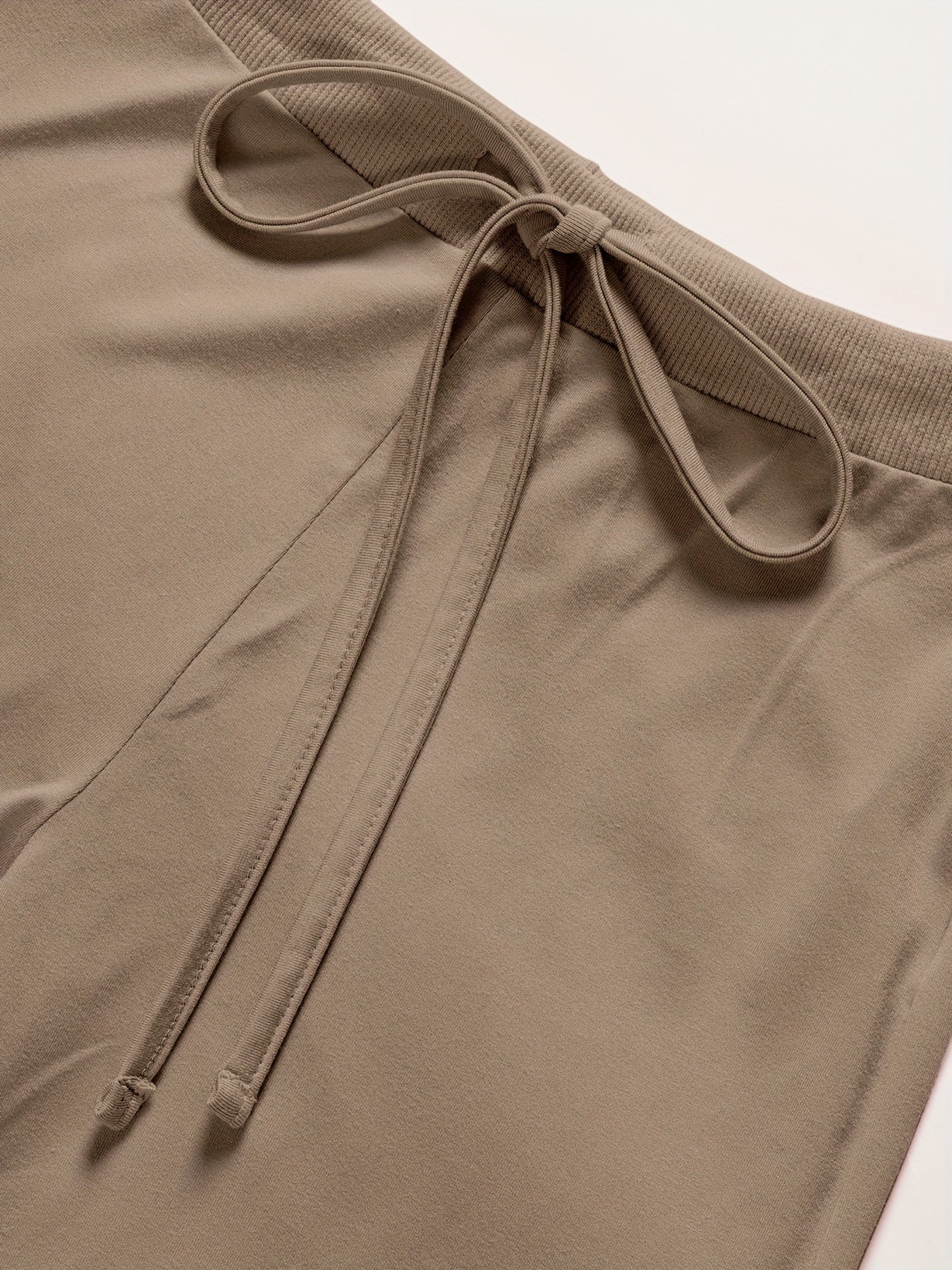 Women's Ribbed Modal Spandex Loungewear Set with Drawstring Crew Neck Solid