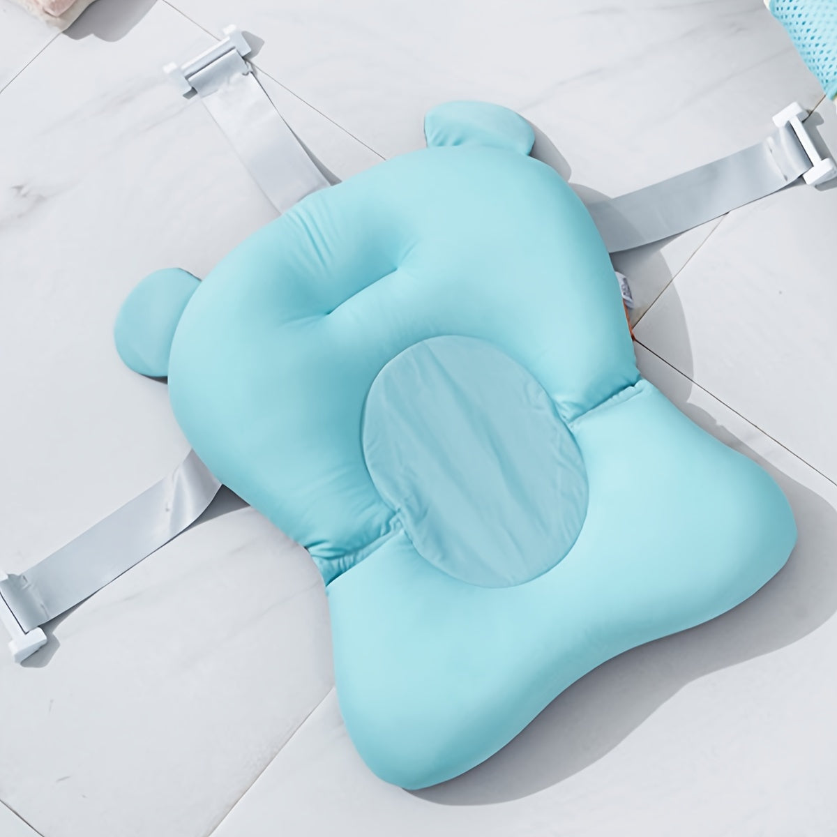 Baby Bathtub Cushion with Adjustable Straps Breathable Polyester Support Pad for Infants