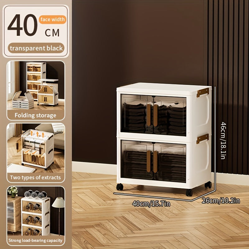 Складные пластиковые контейнеры для хранения на 5 уровней с крышками и колесами для шкафов, ванных комнат, офисов и общежитий.