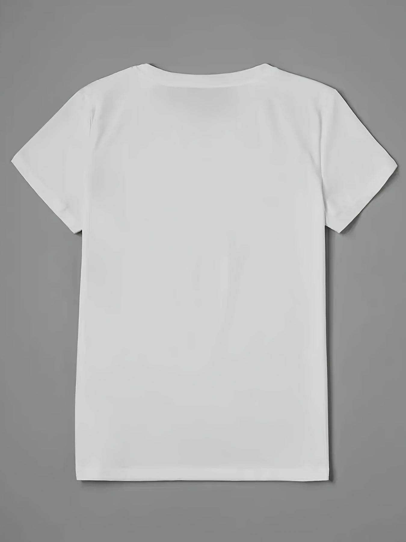 Camiseta de verano para mujer con patrón geométrico, cuello redondo, top casual