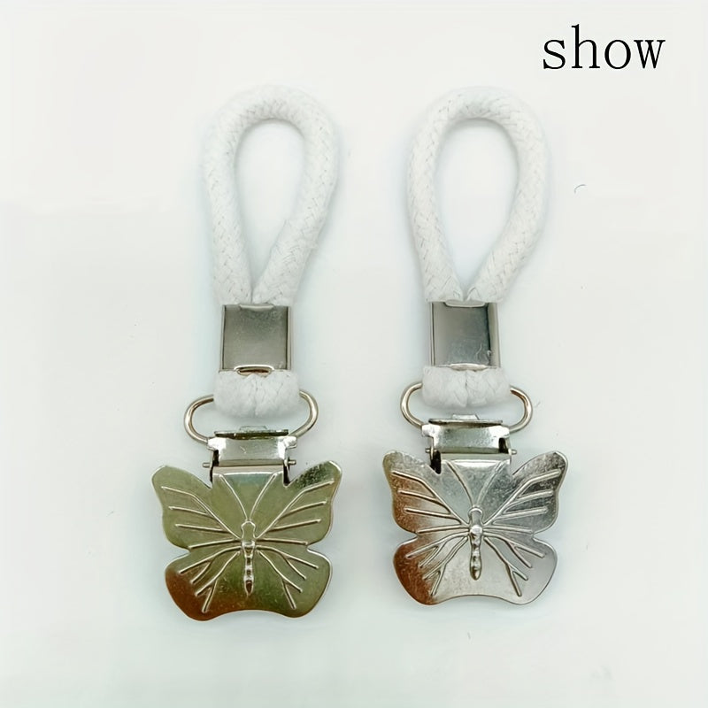 2 ta Kelebek naqshli hammom sochiq kliplari to'plami, ko'p maqsadli to'qilgan metall halqa kliplari, oshxona yoki hammom uchun yoqimli va amaliy saqlash kliplari, uy va oshxona uchun zaruriy ta'minotlar