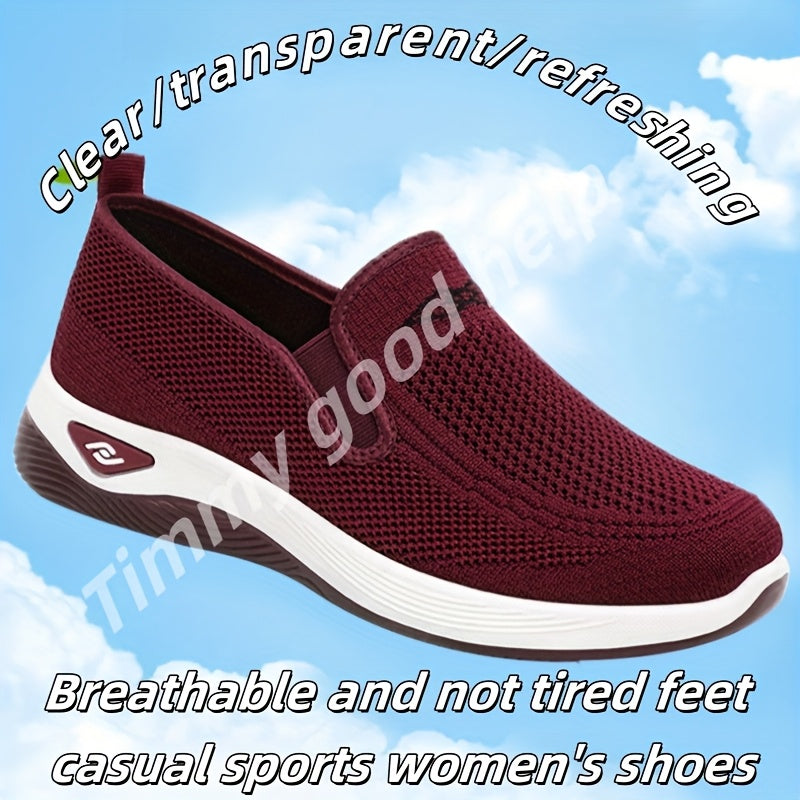 Women's Slip-On Sneakers Low Cut Comfort Walking Shoes Breathable Cushioned
