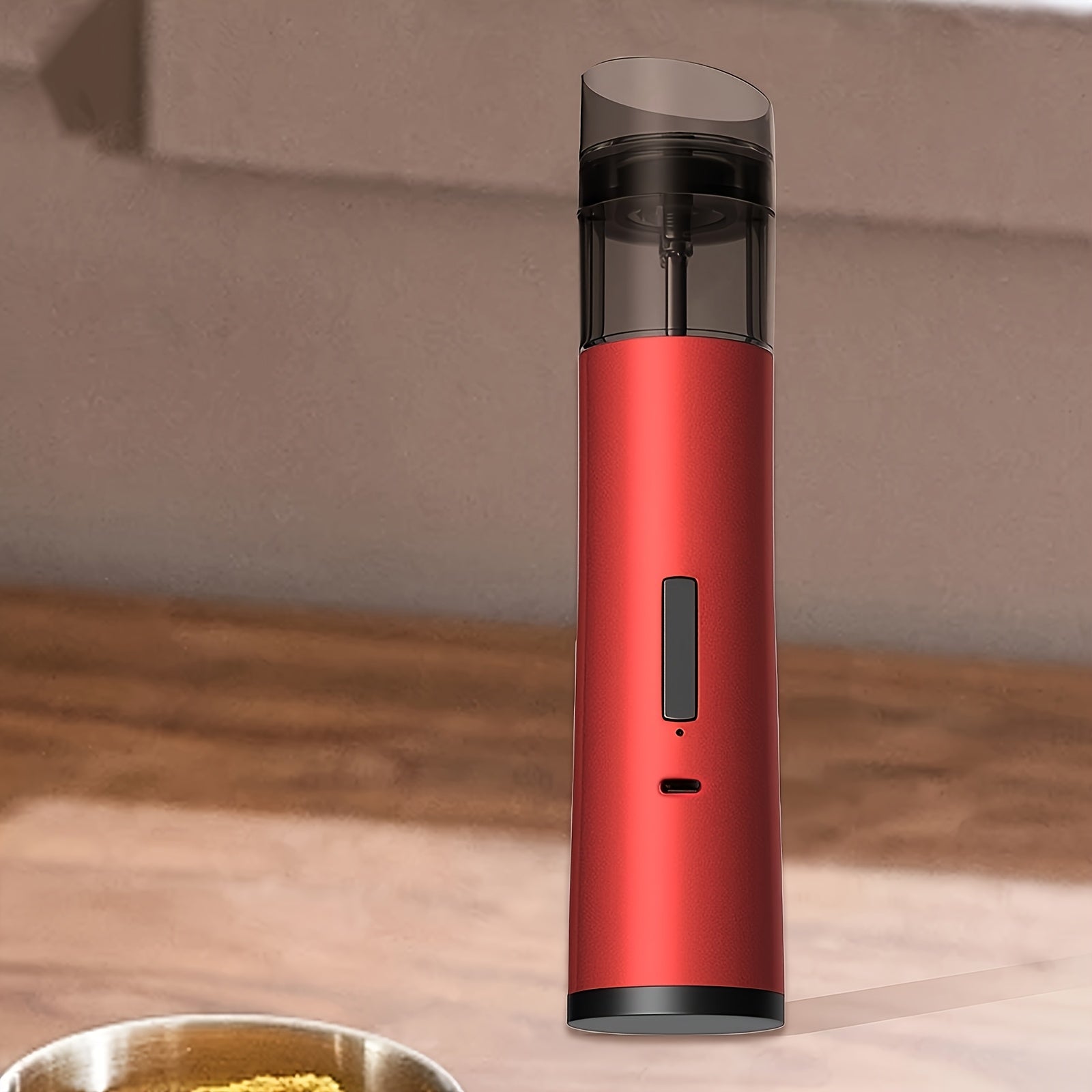 Red Electric Spice Grinder Rechargeable Portable Salt Pepper Sugar Mill