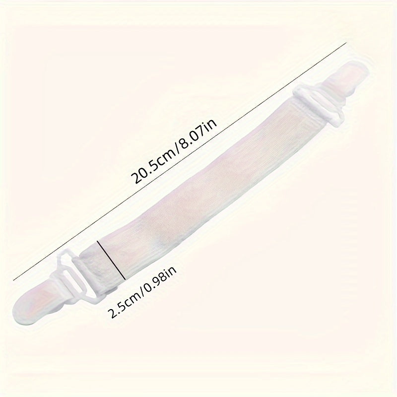 Set of 8 White Plastic Sheet Holders with Elastic Clips for Bedding and Art Storage