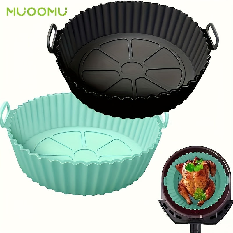 2 Pieces Air Fryer Silicone Pot Reusable Liners Kitchen Accessories Compatible with Ninja Tower COSORI