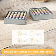 Collapsible 24-Cell Drawer Organizer for Socks Underwear Bras Ties Storage