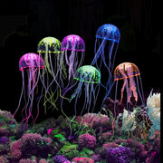 Silicone Jellyfish Aquarium Ornament for Fish Tank Decoration Glowing Artificial Decor