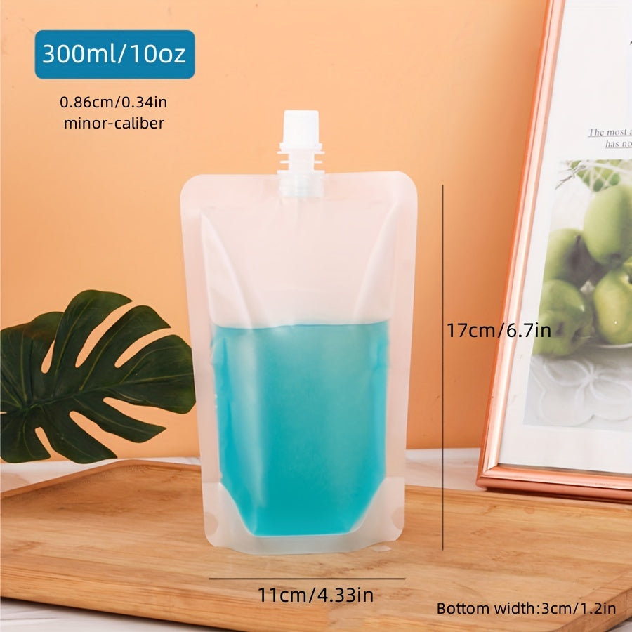 Pack of 50 Frosted Matte Liquid Nozzle Bags for Beverage and Soy Milk Packaging