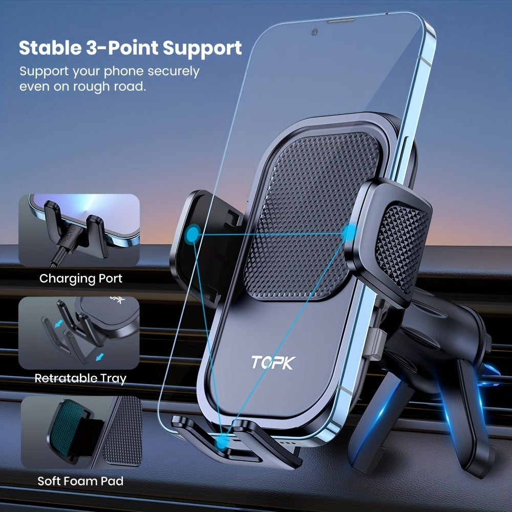 Universal Car Phone Mount Metal Hook Air Vent Smartphone Holder