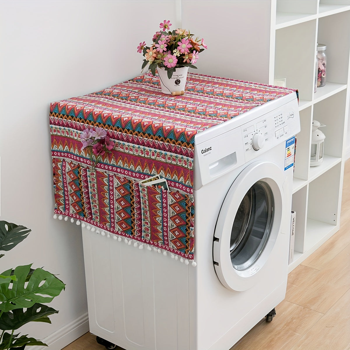 Washer And Dryer Top Cover Waterproof Dust Cover with Storage Bags