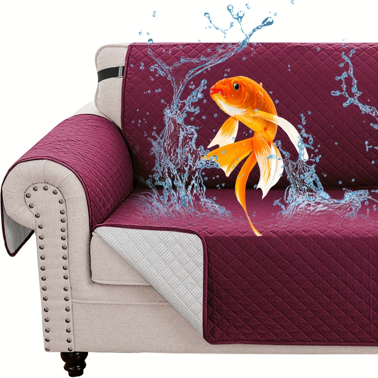 Anti-Slip Pet-Friendly Sofa Cover for Armchair, Loveseat, and Sectional in Modern Polyester