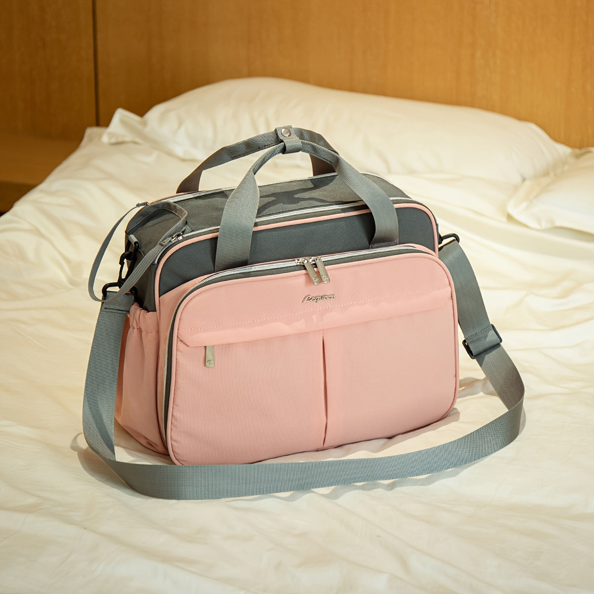 Waterproof Oxford Fabric Diaper Bag with Crossbody Strap for Travel and Storage