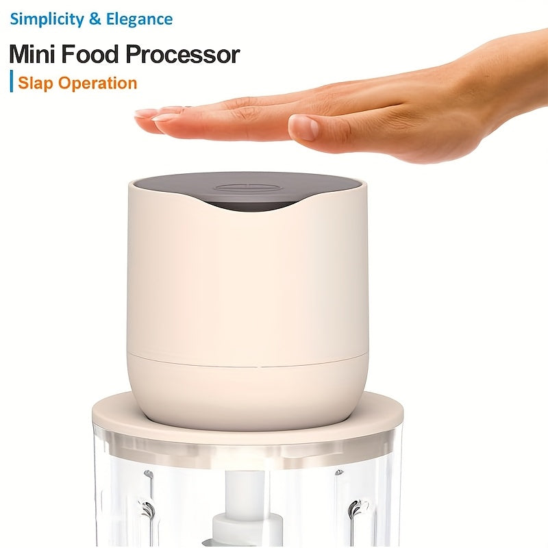 Picadora de carne recargable portátil con USB, 600ml, 1000 RPM