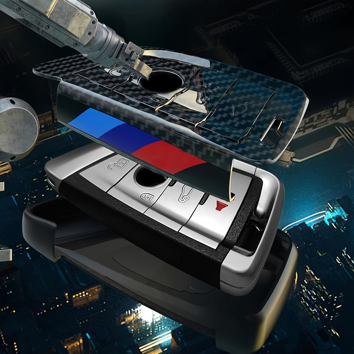 Car Key Cover Shell for BMW 2 3 4 5 6 7 8 Series X1 X2 X3 X5 X6 M Series Carbon Fiber Style