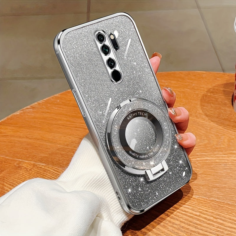 Magnetic Suction Phone Case for Redmi Series with Gradient Flash Powder Shockproof TPU