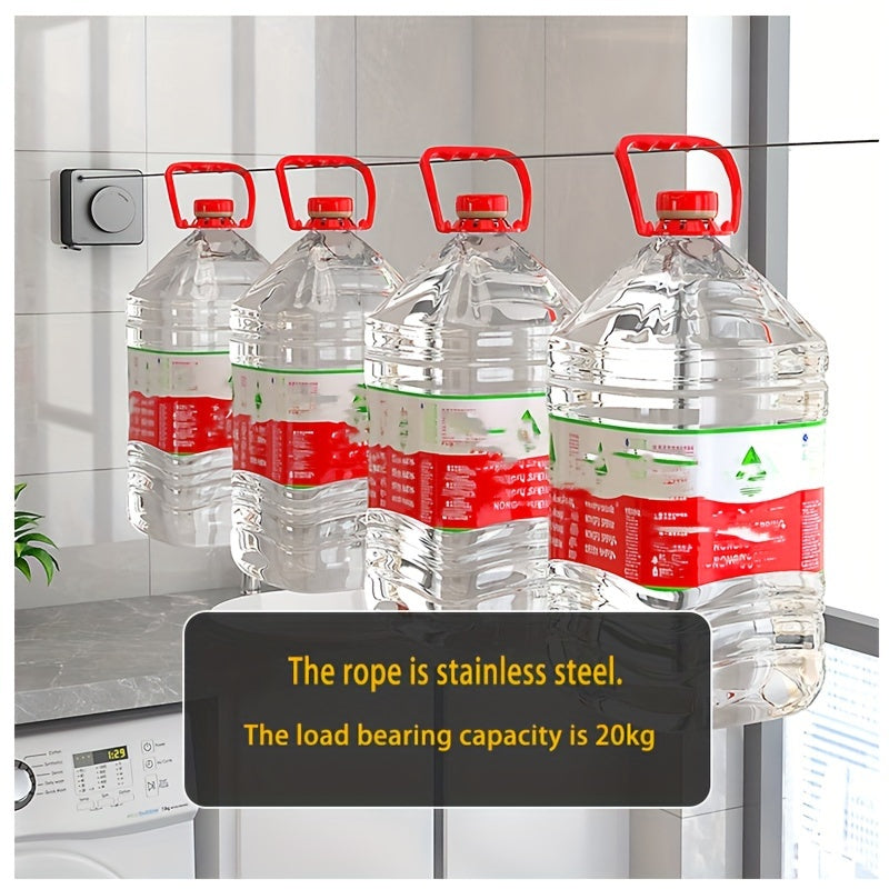 Square Clothesline with 4.8m Wire Rope for Home Bathroom Balcony