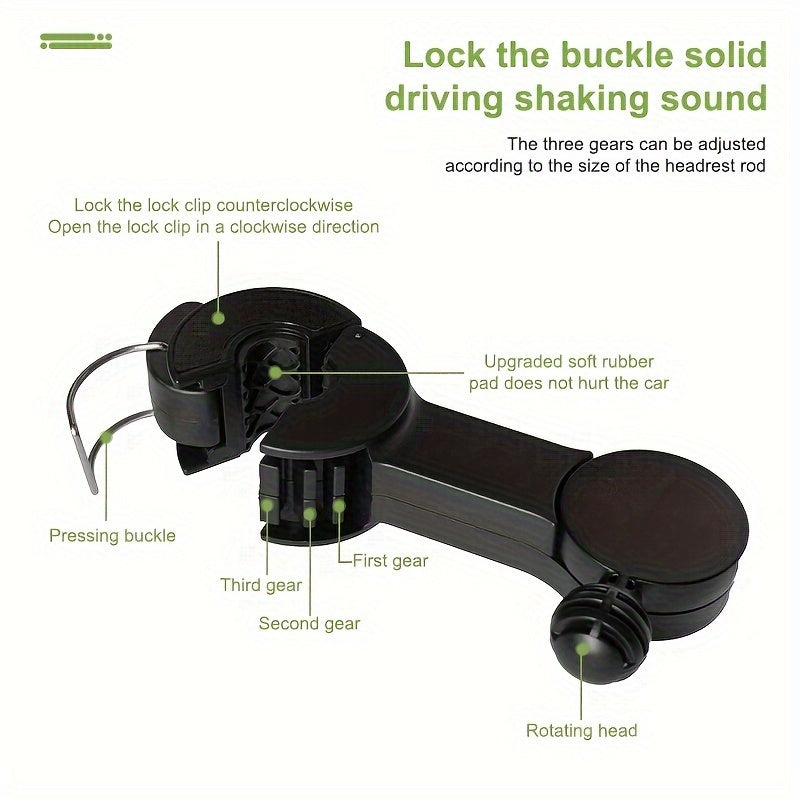 Car Fan Dual-Head Rear Air Circulator 3-Speed Adjustable 360° Rotation