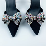 2PCS Sparkling Rhinestone Bow Shoe Clips Removable Handmade Fashion Accessories